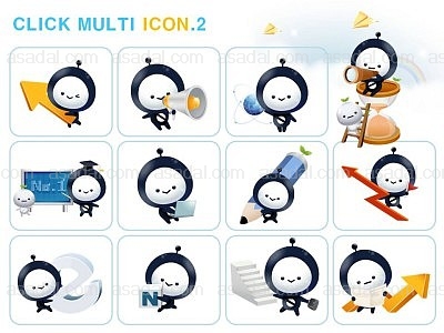 아이콘 icon PPT 템플릿 1종 멀티 비즈니스 캐릭터 아이콘_0019(비토피티)