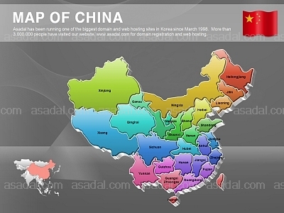 해외지도 world map PPT 템플릿 1종_중국 지도형_0015(드림피티)