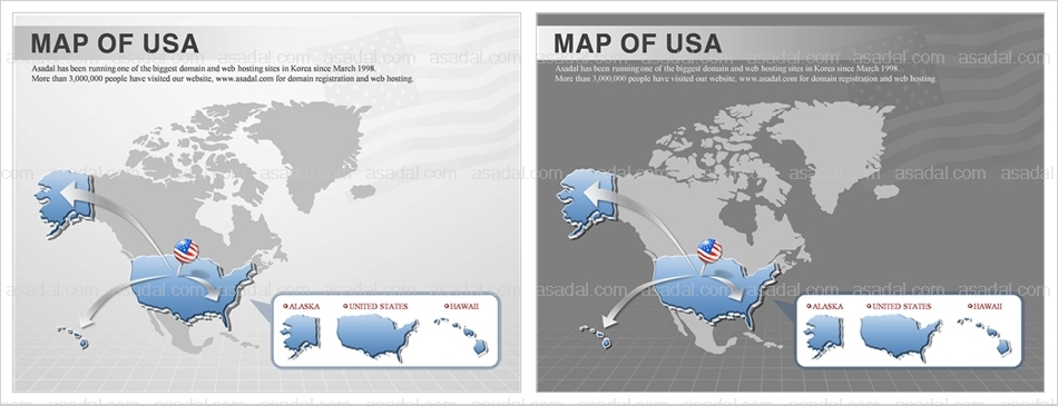 해외지도 world map PPT 템플릿 1종_미주 지도형_0016(드림피티)
