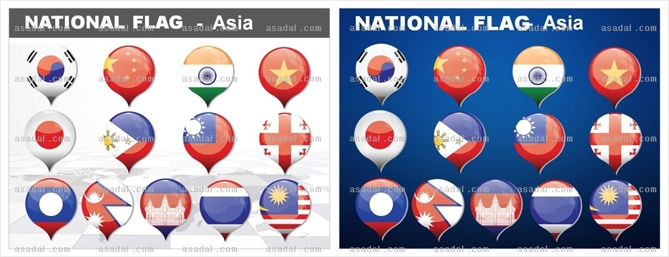 글자 아이콘 PNG아이콘 PPT 템플릿 1종_아시아 national flag ICON_맑은피티