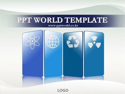 세계 지도 PPT 템플릿 4가지 컬러의 문양이 있는 템플릿(메인)