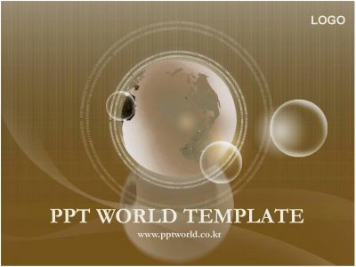 금빛 세계 PPT 템플릿 금빛 지구가 있는 템플릿