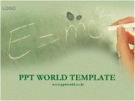 분필 나뭇잎 PPT 템플릿 초록배경의 E = MC²_슬라이드1