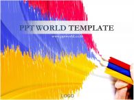 파랑색 노랑색 PPT 템플릿 미술재료 템플릿_슬라이드1