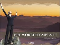 노을 여자 PPT 템플릿 사람과 산이 있는 템플릿_슬라이드1