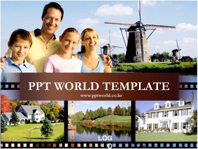 네덜란드 풍차 PPT 템플릿 유럽여행 스냅사진 템플릿