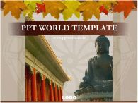 불교 석불 PPT 템플릿 단풍과 동양 건출물이 있는 템플릿_슬라이드1