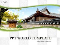 대문 나무 PPT 템플릿 한국의 전통가옥 템플릿_슬라이드1
