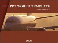 항공 이륙 PPT 템플릿 갈색배경의 비행기가 있는 템플릿_슬라이드1