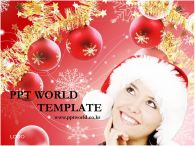 모자 여성 PPT 템플릿 화려한 크리스마스 장식이 있는 템플릿_슬라이드1