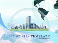 구름 미래 PPT 템플릿 구름위의글로벌도시_슬라이드1