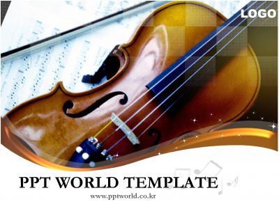 악보 음악 PPT 템플릿 바이올린과 악보가 있는 템플릿(메인)