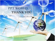 지구 새 PPT 템플릿 풍력발전과 지구를 든 손_슬라이드4
