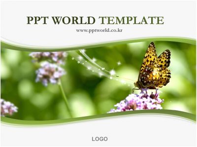 배경 사업계획서 PPT 템플릿 꽃과 나비 파워포인트