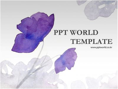 심플한 보라빛 꽃 동물/식물 PPT 템플릿 [기본형]심플한 보라빛 꽃
