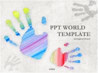 손바닥 찍기 학교/교육 PPT 템플릿 [고급형]손바닥 찍기(자동완성형 포함)_슬라이드1