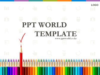 아이콘 학교/교육 PPT 템플릿 [애니형]색연필이 있는 깔끔한 교육자료(자동완성형 포함)_슬라이드1