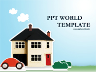illustration illustrator PPT 템플릿 집과 자동차가 있는 템플릿(자동완성형 포함)_슬라이드1