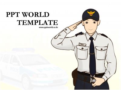 illustrator 여경찰 PPT 템플릿 경찰이 있는 템플릿(자동완성형 포함)