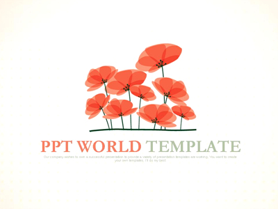 봄소식 붉은꽃 PPT 템플릿 봄의 꽃향기 템플릿