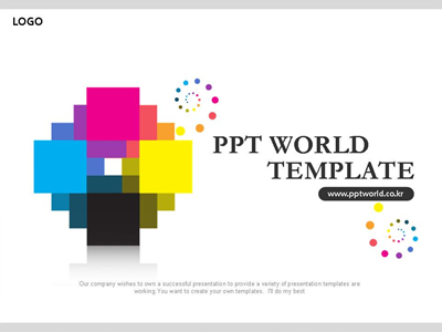 화이트 컬러픽셀 그래픽 효과 템플릿 PPT 템플릿 컬러픽셀 그래픽 효과 템플릿(자동완성형 포함)