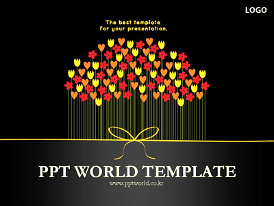 일러스트 디자인 PPT 템플릿 블랙배경의 행복가득 템플릿(자동완성형 포함)