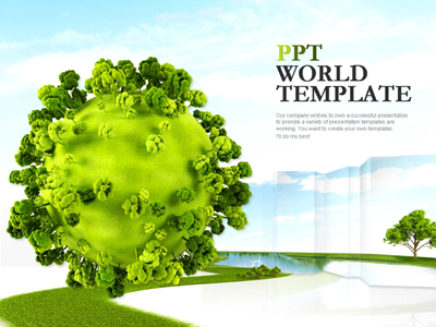 환경 초록 지구 글로벌 PPT 템플릿 초록 지구 글로벌