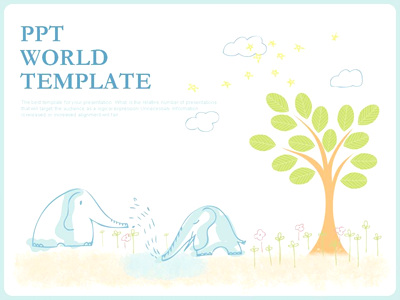 풍경 동화  PPT 템플릿 나무와 코끼리 템플릿(자동완성형포함)_슬라이드1