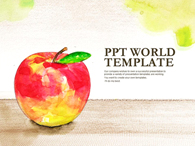 사과 수채화   PPT 템플릿 사과 수채화 템플릿(자동완성형 포함)_슬라이드1