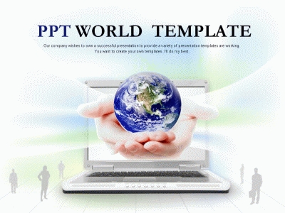 그림자 물결무늬 PPT 템플릿 글로벌 네트워크