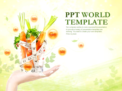 다이어트 템플릿 손 PPT 템플릿 야채와 건강(자동완성형포함)
