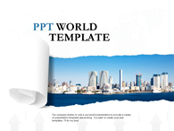 푸른색 고층빌딩 PPT 템플릿 글로벌 경영(자동완성형포함)_슬라이드1