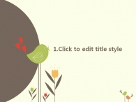 꽃잎 작은새 PPT 템플릿 꽃과 새 일러스트(자동완성형포함)_슬라이드3