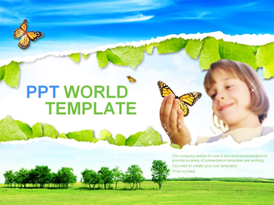 나비 자연 PPT 템플릿 자연친화적 환경(자동완성형포함)