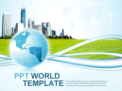 세계지도 도시 PPT 템플릿 블루 글로벌 경영(자동완성형포함)