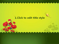 울타리 꽃송이 PPT 템플릿 선명한 꽃과 나비(자동완성형포함)_슬라이드3