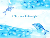 물결 물감 PPT 템플릿 시원한 바다의 돌고래(자동완성형포함)_슬라이드3