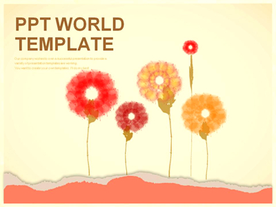물감 일러스트 PPT 템플릿 가을 꽃 템플릿(자동완성형포함)