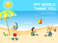 파라솔 모래성 PPT 템플릿 즐거운 여름휴가(자동완성형포함)_슬라이드36