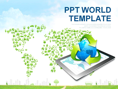지도 세상 PPT 템플릿 스마트폰 편리한 생활(자동완성형포함)