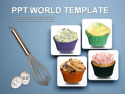검정 블랙 PPT 템플릿 다양한 컵케익 만들기