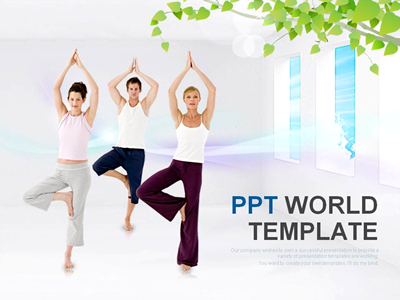 체육 운동 PPT 템플릿 건강한 요가수련 템플릿(자동완성형포함)