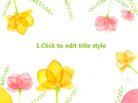 flower nature PPT 템플릿 투명한 수채화 꽃_슬라이드2