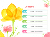 flower nature PPT 템플릿 투명한 수채화 꽃(자동완성형포함)_슬라이드2