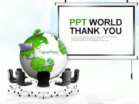 풍력 자연 PPT 템플릿 글로벌 환경보호 회의_슬라이드4