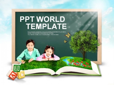 알파벳 공부 PPT 템플릿 자연 친화적 교육(자동완성형포함)(메인)