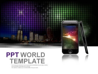 앱 어플 PPT 템플릿 화려한 야경과 스마트폰(자동완성형포함)(메인)