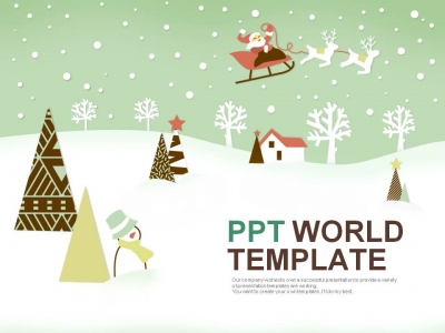 산타클로스 연말 PPT 템플릿 산타와 트리 일러스트(자동완성형포함)_슬라이드1