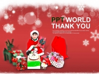 포장 선물상자 PPT 템플릿 소녀의 크리스마스 선물_슬라이드4