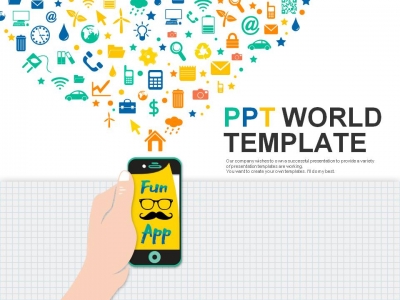 아이폰 패턴 PPT 템플릿 다양한 스마트 애플리케이션